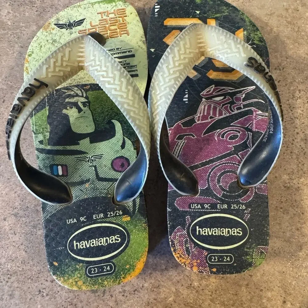 Havaianas Toy Story Space Ranger Kids Flip Flop Sandals Toddler Size 9